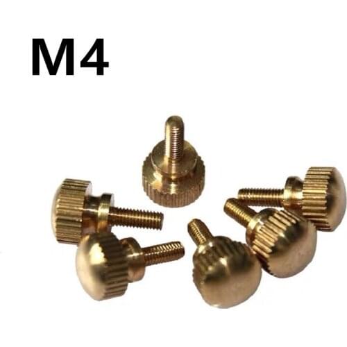 20pcs/lot M4x6/8/10/12/14/16mm Hand Tighten Brass Knurled Screws Copper Twist Knurled bolts Computer Chass Bolt Thumb Screw