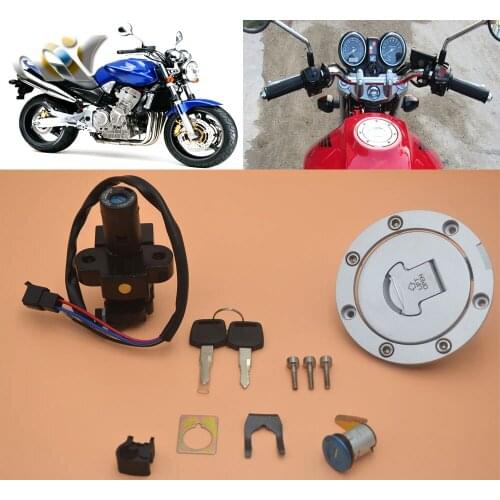 Motorcycle Ignition Switch Lock Fuel Gas Cap Lock And Seat Lock With Keys For Honda CB900 CB 900 919 Hornet 2002 - 2007 02 03 04
