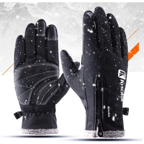 Winter Warm Gloves Men Women Cycling Ski Waterproof Thermal Gloves Thickness Fleece Adjustable Touch Screen Full Finger Mittens