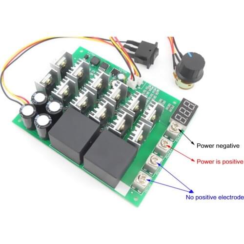 1 Pcs 60A 10-55V Digital Display PWM Speed Controller Module Forward Reversal 0~100% Adjustable DC Motor