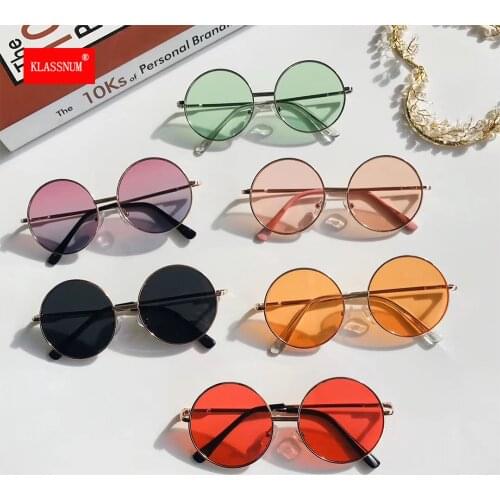 1pcs Vintage Children Round Sunglasses Boys Girls Kids Retro Cute Sun Glasses Candy Color Eyewear Anti-UV400 Suit for 4-12 Age