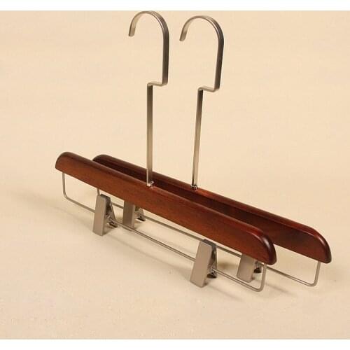 2pcs/lot Adult Wood Hanger Clothes Rack Wooden Clothing Store Hotel Trousers Rack