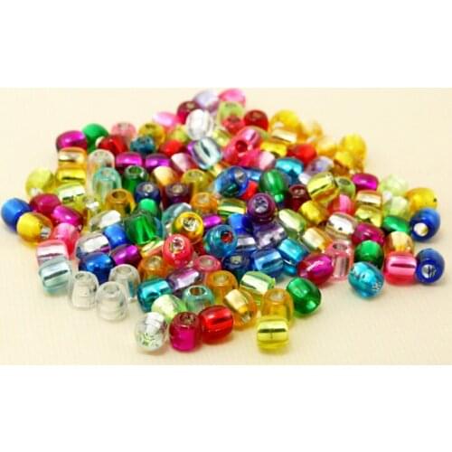 200pcs/lot 7x7mm Large Hole Mixed Colour Acrylic Loose Spacer Loom Band Beads for Jewelry Making DIY Earring Necklace Bracelet