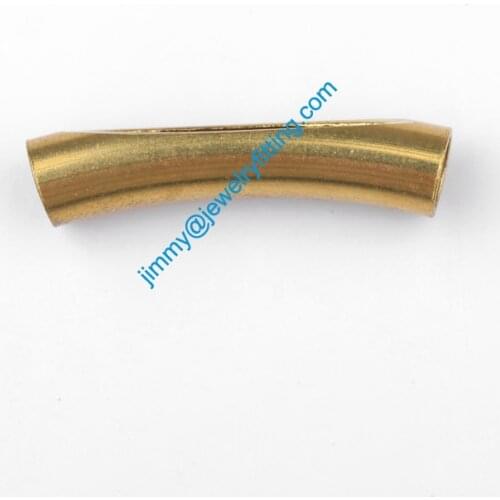 2013 New Jewelry findings Raw Brass opened Bent Tubing tube spacer tube beads for bracelet 7*32mm