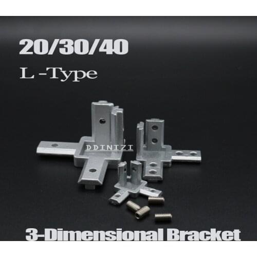 HOT sale L type 3-dimensional bracket 2020 Concealed 3-way corner connector EU standard 20/30/40 series Aluminum Profile parts