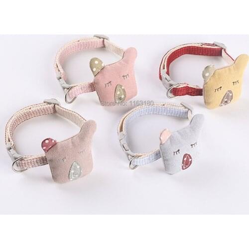 72 pcs/lot Cute Pet Collar Small Cat Dog Collar Cartoon Bow Tie Cat Dog Adjustable Buckle Necklace Dog Accessories