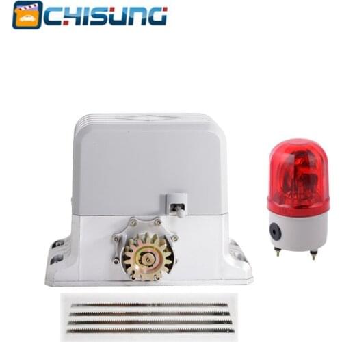 Automatic Sliding Garage Door Opener GSM Electric Gate Motor with warning lamp with steel gear rack