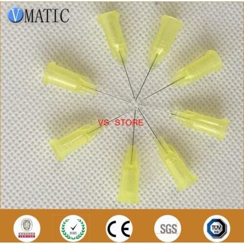 Free Shipping Non-Sterilized 100Pcs 32G 0.5" Yellow Color Dispensing Needle Tip 1/2 Inch