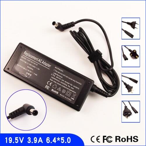 19.5V 3.9A Laptop Ac Adapter Power SUPPLY + Cord for Sony VAIO EB25 EB27 EB35 EB37 EB46 EB47 EA18 EA25 EA27 VGN-CR PCG-E PCG-GRS