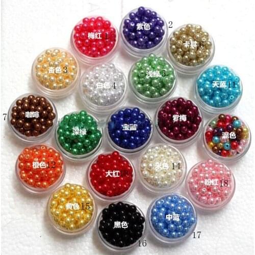 1000Pieces 6mm ABS Imitation Pearl Beads Round Spacer Beads Fashion Jewelry Necklace DIY Scrapbook Material Free Shipping