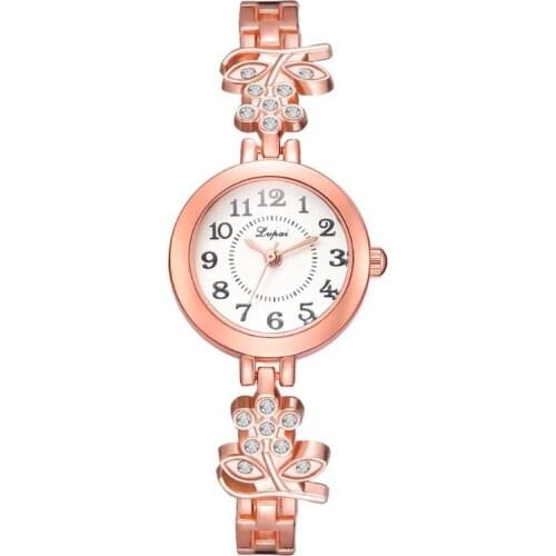 Lvpai Women Crystal Bracelet Watches Arabic Numerals Rhinestone Quartz Small Wristwatch Gift Jewelry Gift