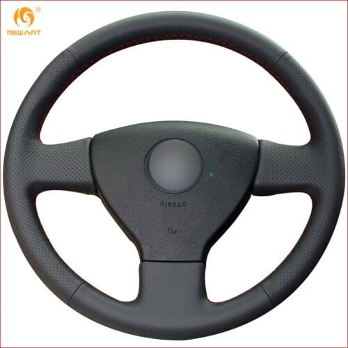 MEWANT Black Artificial Leather Car Steering Wheel Cover for Volkswagen Old VW Golf Polo Sagitar Lavida 2010 Polo Interior Parts