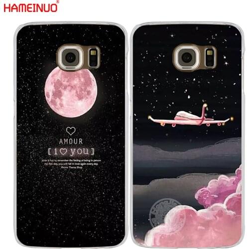 HAMEINUO Space Moon aircraft air plane love night cell phone case cover for Samsung Galaxy S7 edge PLUS S8 S6 S5 S4 S3 MINI