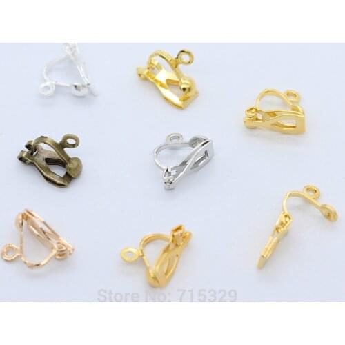 20pc 10x13mm earring converters findings blank Metal Copper Ear Clip Hooks DIY Supplies Craft jewelry Accessories Non Pierced