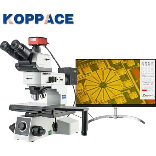 KOPPACE 50X-500X Trinocular Bright and Dark Field Metallurgical Microscope 4K HD Measuring Camera 6 inch Iarge Platform