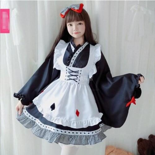 Cosplay Japanese Anime Maid Dress Cos Loli Kawaii Kimono Style Retro Gothic Tea Party Lolita Dress