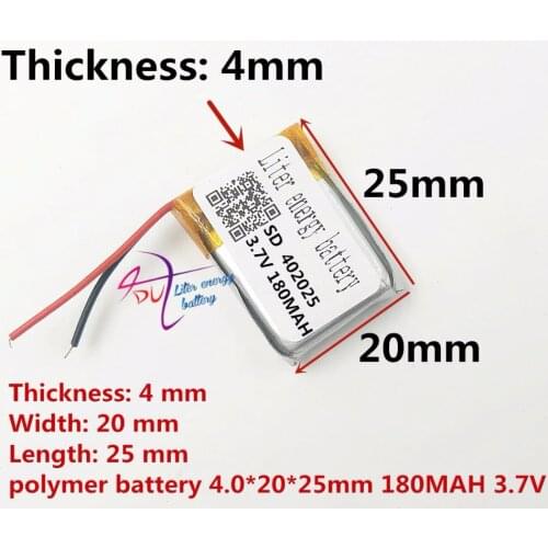 Best battery brand free shipping 3.7V lithium polymer battery 351724 352025 180MAH 402025 camera pen recorder Bluetooth Battery