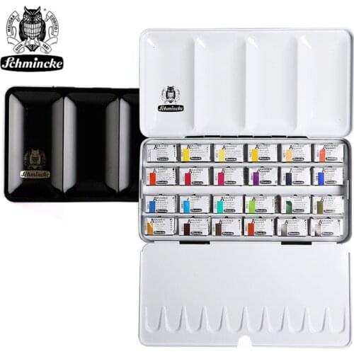 2016 Schmincke 24 Artists water color full pans Water Color Paints Artist Watercolor Painting Pigment Set student stationer set