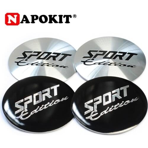4pcs 56MM SPORT Edition Logo Car Wheel Center Cover Sticker Hub Cap Emblem Badge Decal Symbol Metal Aluminum Car Styling Sticker