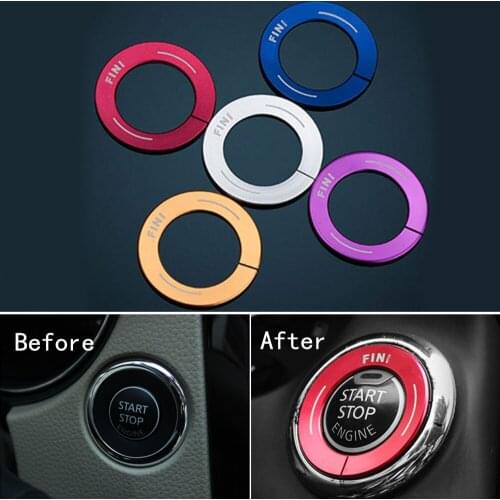 Stainless Steel Ignition Key Cover Sticker For Infiniti Q50 Q50L QX50 QX60 JX QX70 Q70L Button Ignition Switch Decorative Circle