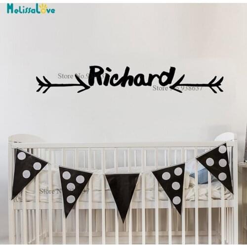 Arrow Personalized Boy Name Wall Decal Baby Room Custom Name Nursery Decor Vinyal Sticker Wallpaper Decal For Home Mural BA025