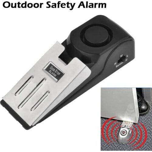 Outdoor Security 100 dB Anti-theft Burglar Stop System Security Home Wedge Shaped Door Stop Stopper Alarm Block Blocking System