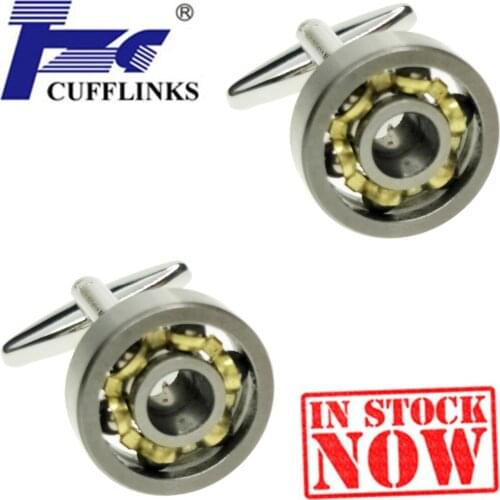 New Arrival Black & Gold Roll Axis Cufflink Cuff Link 2 Pairs Free Shipping TZG Brand