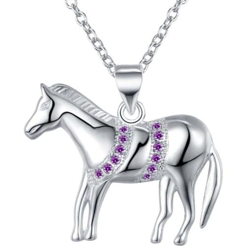 Wholesale Silver Plated Charm Jewelrys Necklace,free Shipping Fashion Fashion Jewelry Pendant Horse AN763