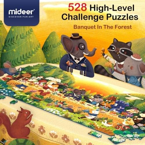 MiDeer Puzzle 528PCS Puzzles Toys Educational Toys Hand-painted Jigsaw Board Style Puzzles Box Set for Kids Gifts 3 4 6Years Old
