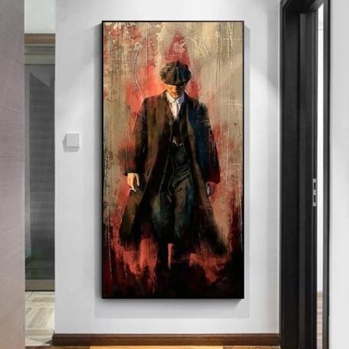 Peaky blinders Graffiti Art Paintings Print on Canvas Art Posters And Prints Portrait of Tommy Shelby Art Pictures Home Decor