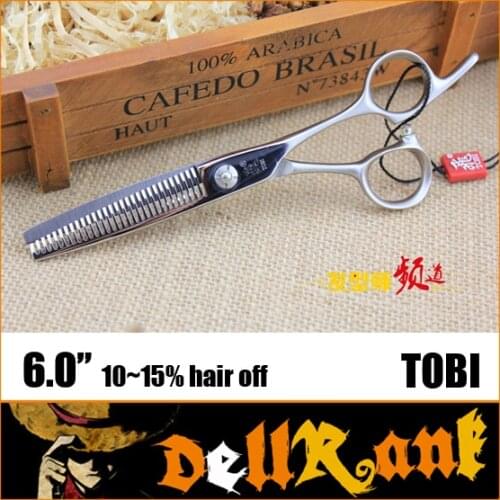 Taiwan Top Brand "TOBI" 6 Inch Professional Hairdressing Scissors High Quality Barber Thinning Shears For Pro Styling Tools T-9