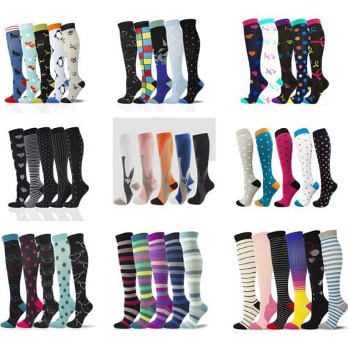 Dropship Unisex Compression Socks 1/2/3/6/7/8 Pairs Football Socks Long Tube Outdoor Sports Nursing Hiking Running Fitness Socks