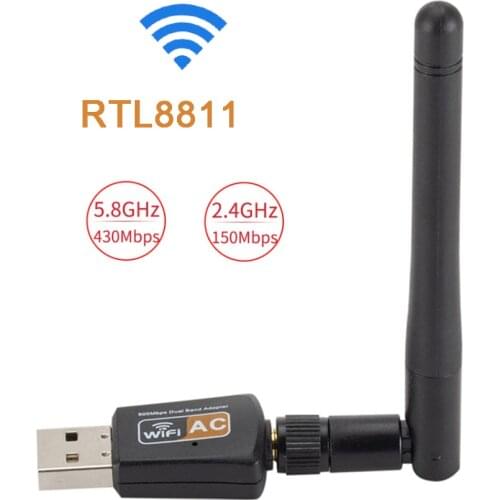 RTL8811 Mini 600Mbps USB 5/2.4Ghz Wifi Antenna Dongle Adapter 600Mbps 802.11ac/a/b/g/n Wireless Network Card