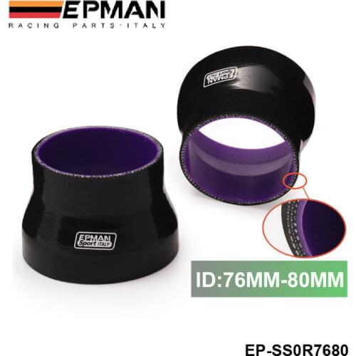 Silicone Hose Straight Reducer 3"-3.15" 76mm-80mm Black Silicone Reducer For BMW MINI Cooper S JCW W11 1.6 EP-SS0R7680
