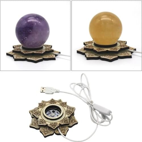 LED Luminous Base Light Crystal Glass Transparent Objects Display Lotus Shaped Base Stand Base for c.cktail Bar Supplies