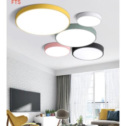 Ultra-thin LED ceiling light modern round bedroom living room dining room study aisle balcony light macarons