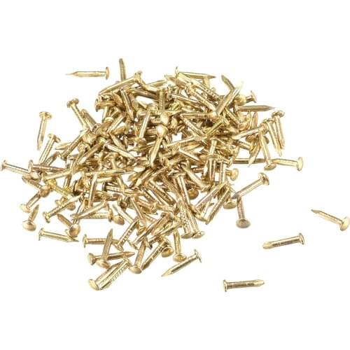 Uxcell 200pcs Small Tiny Brass Nails 1x8mm for DIY Decorative Pictures Wooden Boxes Household Accessories