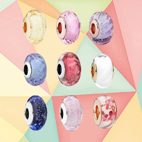 S925 Sterling Silver High Quality Original Diy Bracelet New Mustano Beads Ladies Shiny Exquisite Glass Beads Jewelry Gifts