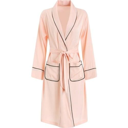 Japanese Style Sleepwear for Women Sexy Lingerie home Robe Kimono Yukata Bathrobe Pajamas Solid Satin Silk Bridal Pocket Pjs Set