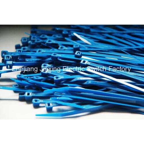 ZHEJIN (500pcs) ZJ-5*200MM (8.0"X50lbs) Nylon Plastic Zip Trim Blue/Green Cable Loop Ties Wire(width:4.8mm)