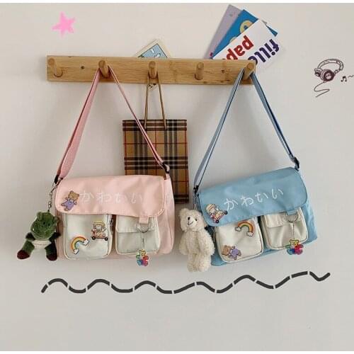 Women Japanese Style Small Bag Nylon Crossbody Bags Shoulder Bag Collage Student Messenger Bags