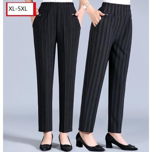Extra Large Size Women Pants Loose High Elastic Elastic Pants Middle-aged Clothing Autumn Winter Pants Female Trousers