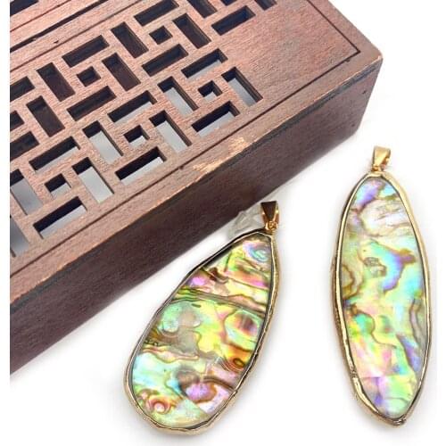 1pc Natural Abalone Shell Pendant Drop-shaped Oval Colorful Pendant DIY Gift Jewelry Making Accessories Necklace Earrings