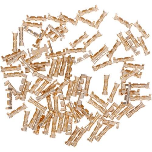100 Pieces Brass Copper 0.5-1.5mm Square Millimeter Crimp Electrical Connector Wire Terminal Kit