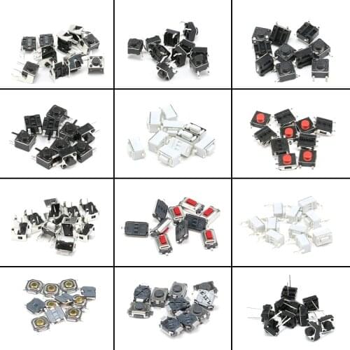 120pcs 12 types SMD Assortment Kit Momentary Tact Tactile Push Button Switch Sets Life 100000 times High Quality