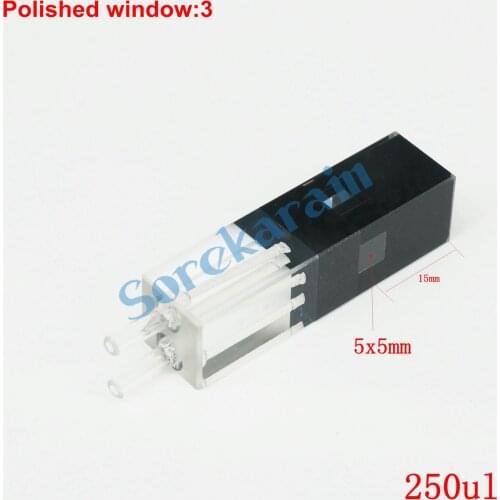 250ul 10mm Path Length JGS1 Quartz Fluorescence Flow Cuvette With Glass Tube