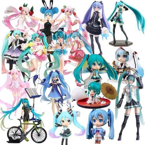 41 Styles Funny Joy Japan Anime Hatsune Miku Figure kawaii Black Clothes Purple Hair Sakura Action Figures PVC Model Girls Toys