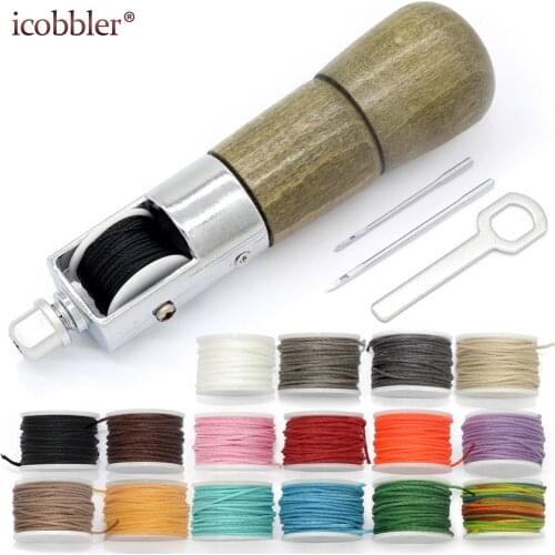 Leathercraft Accessories Stitching Awl Tool Kit Sewing Machine DIY Shoe Repair Leather Supplies Craft with Needle Waxed Thread