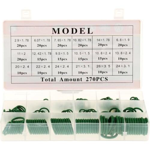 270 Pieces HNBR Car Air Conditioning O-Ring Rubber Washer Seal Assortment
