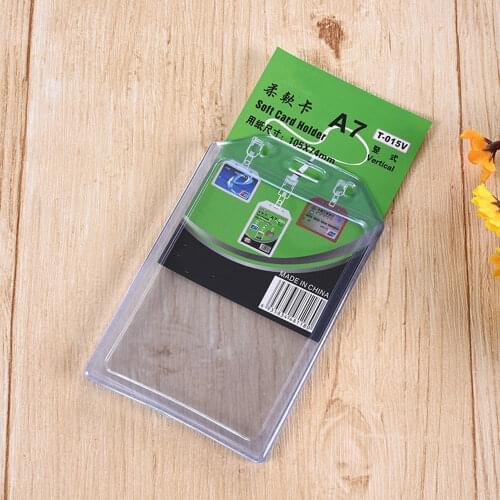 1PC Portable Soft Plastic Double Sided ID Card Unisex Badge Work ID Card Holder Durable Protector Cover Case